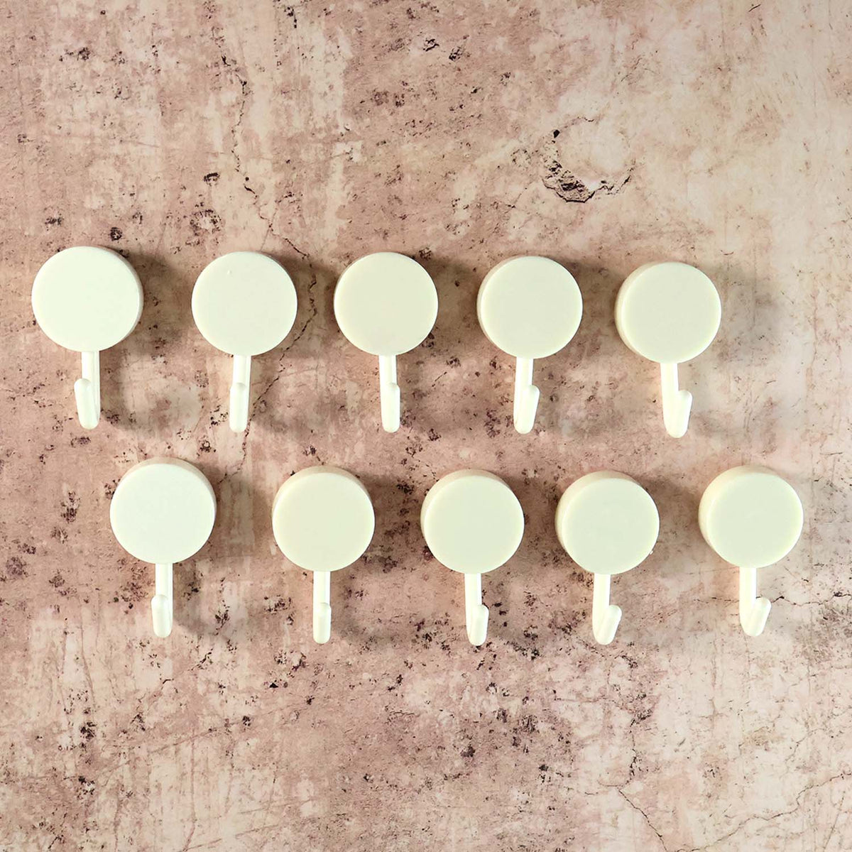 Self Adhesive Round Wall Hooks (10 Pc) HP DD