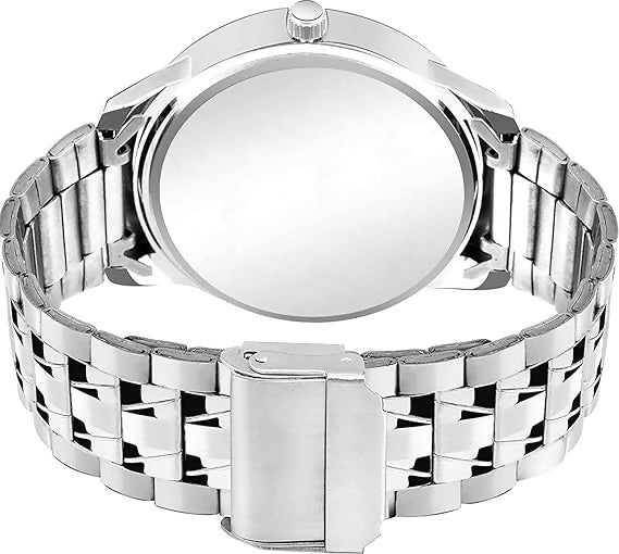 Men’s Analog Wrist Watch | Sleek Stainless Steel Strap with Day Function Feature