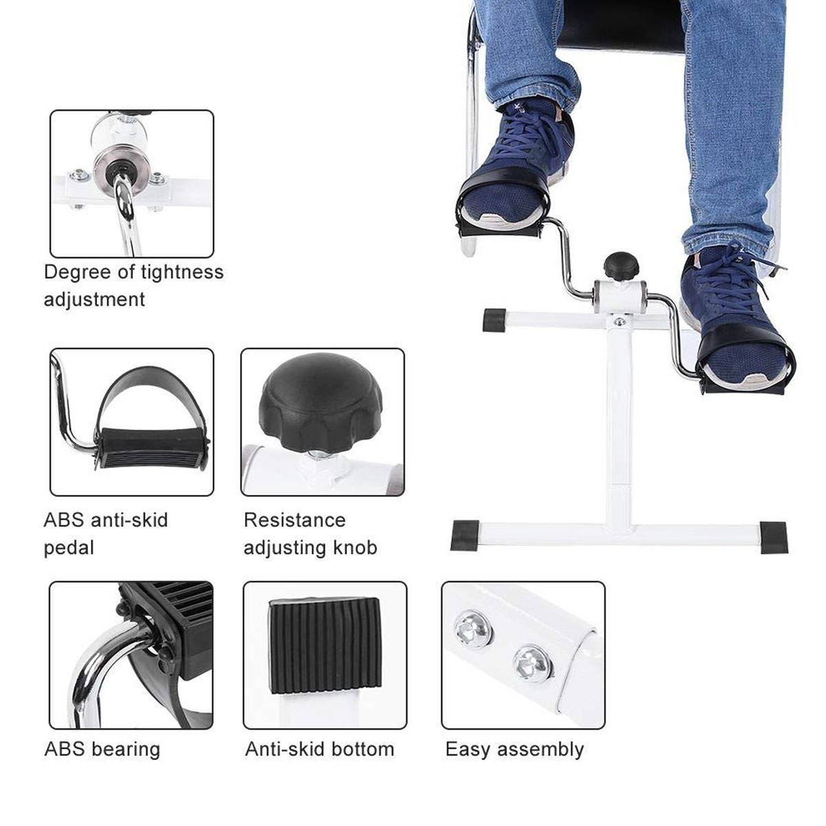 Mini Pedal Exerciser for Home Workout – Portable Fitness Cycle Machine for Legs &Arms Exercise, Physiotherapy, and Office Use (1 Pc)