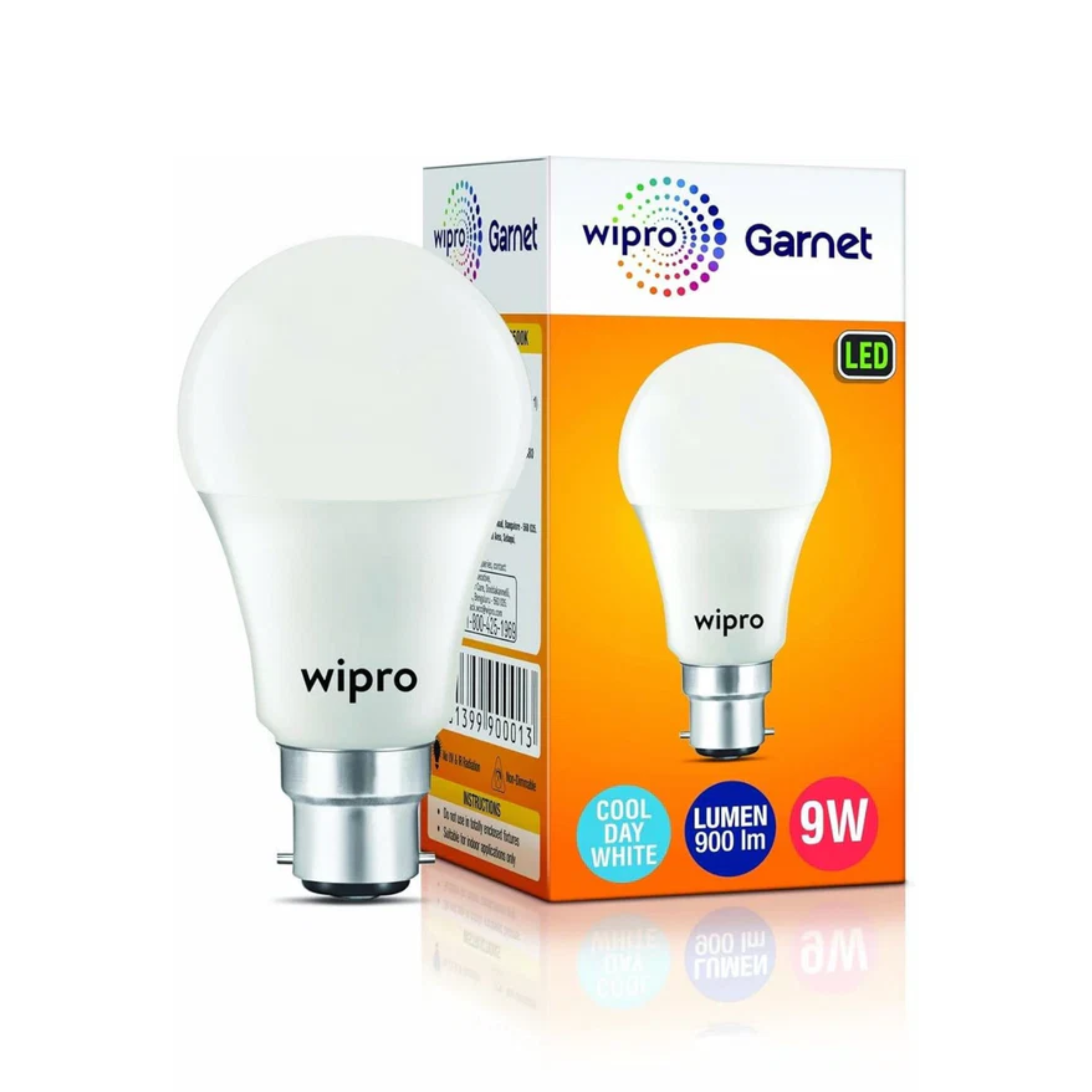 WIPRO 9 W Basic Standard B22 LED Bulb (White)