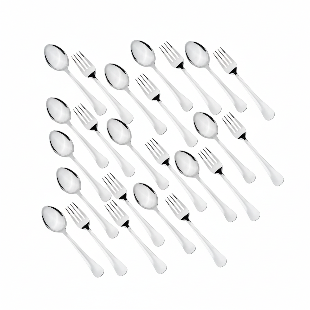 Sumeet Stainless Steel Dessert Fork & Spoon Set - 24pcs SUPER