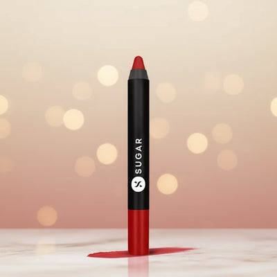 Sugar Cosmetics Matte As Hell Crayon Lipstick - Highly Pigmented & Long Lasting, Red, 2.8 g 01 Scarlett O'hara