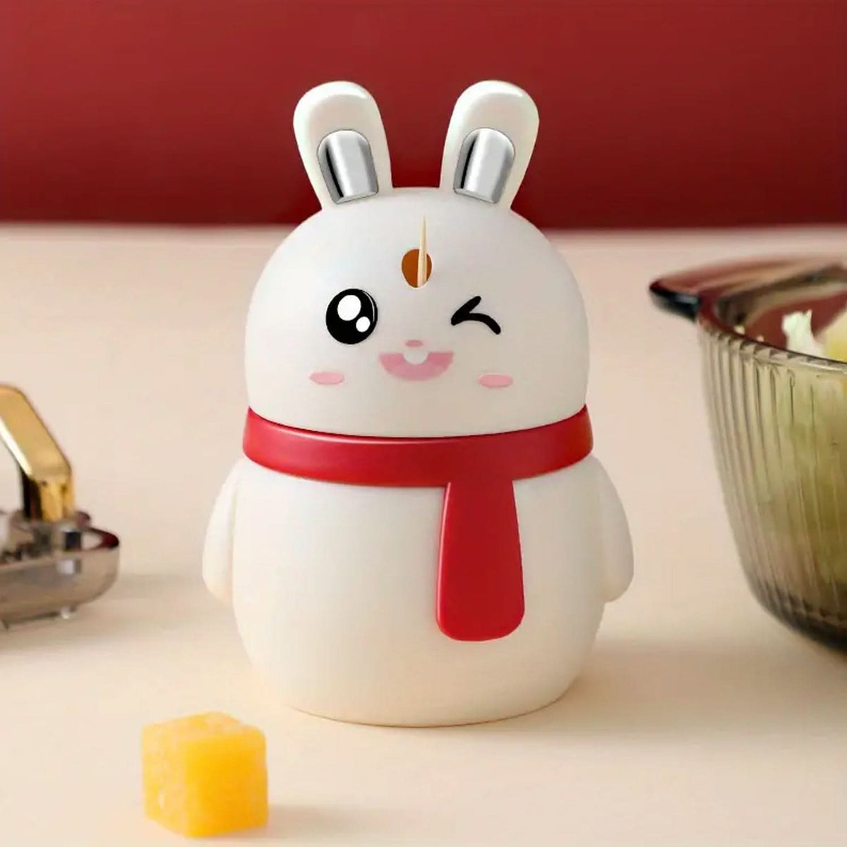 Rabbit Shape Toothpick Dispenser Durable Red, Small Size (1 Pc) HP DD