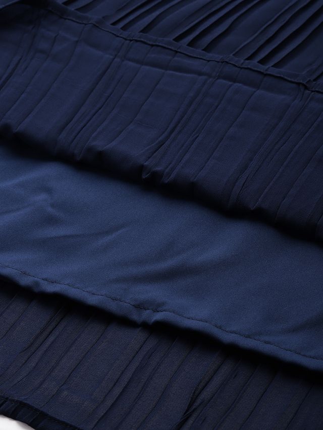 Bollywood Vogue Ready To Wear Dark Blue Embroidered Georgette Dress