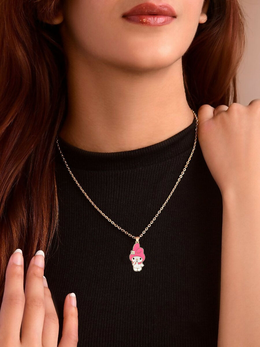 Rainbow Pendant & Cute Cartoon Character Necklace Set (2 Pieces)