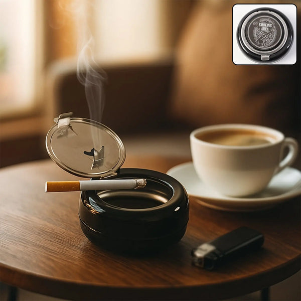 Round Smokeless Ashtray With Lid (1 Pc) HP DD
