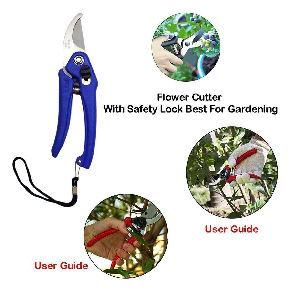 Garden Shears Pruners Scissor For Cutting Branches Flowers Leaves Pruning Seeds HP DD