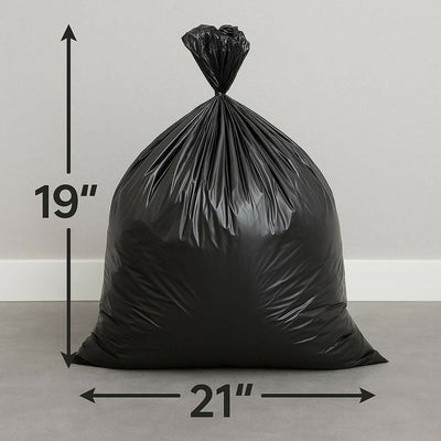 Heavy-Duty Large Black Trash Bags 55 Gallon Sturdy & Tear-Resistant Garbage Bags for Commercial, Lawn & Leaf Use (Pack of 100)
