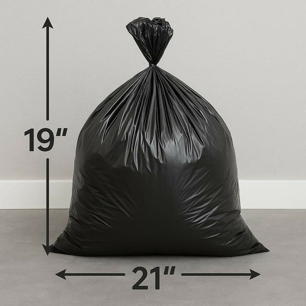 Heavy-Duty Large Black Trash Bags 55 Gallon Sturdy & Tear-Resistant Garbage Bags for Commercial, Lawn & Leaf Use (Pack of 100)