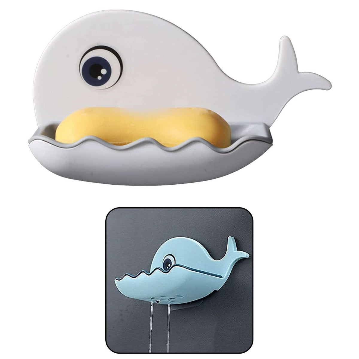 4747 Fish Shape Soap Dish Adhesive Waterproof Wall Mounted Bar Soap Dish Holder (Pack Of 2pc) HP DD