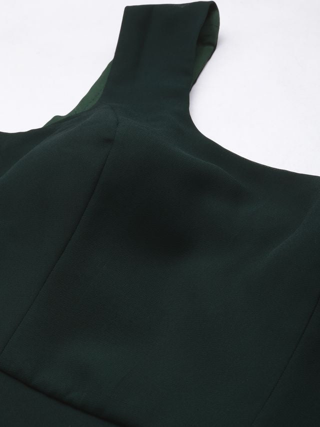 Bollywood Vogue Ready To Wear Green Organza Cape Style Gown
