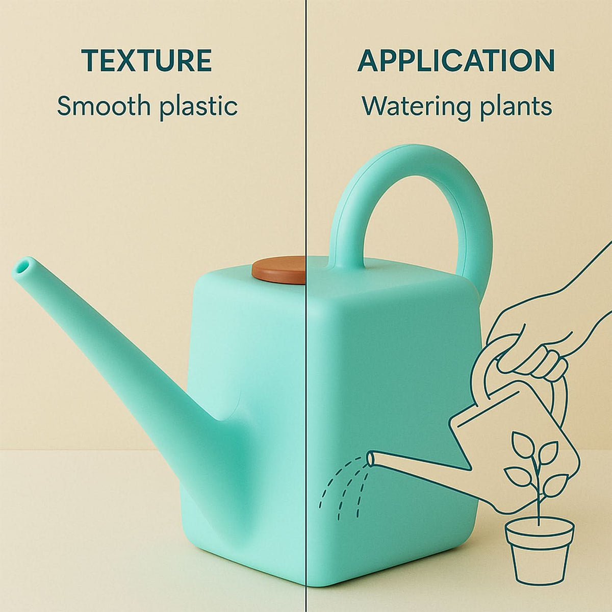 2 Litre Heavy-duty Plastic Gardening Watering Can With Long Spout Ergonomic Handle HP DD