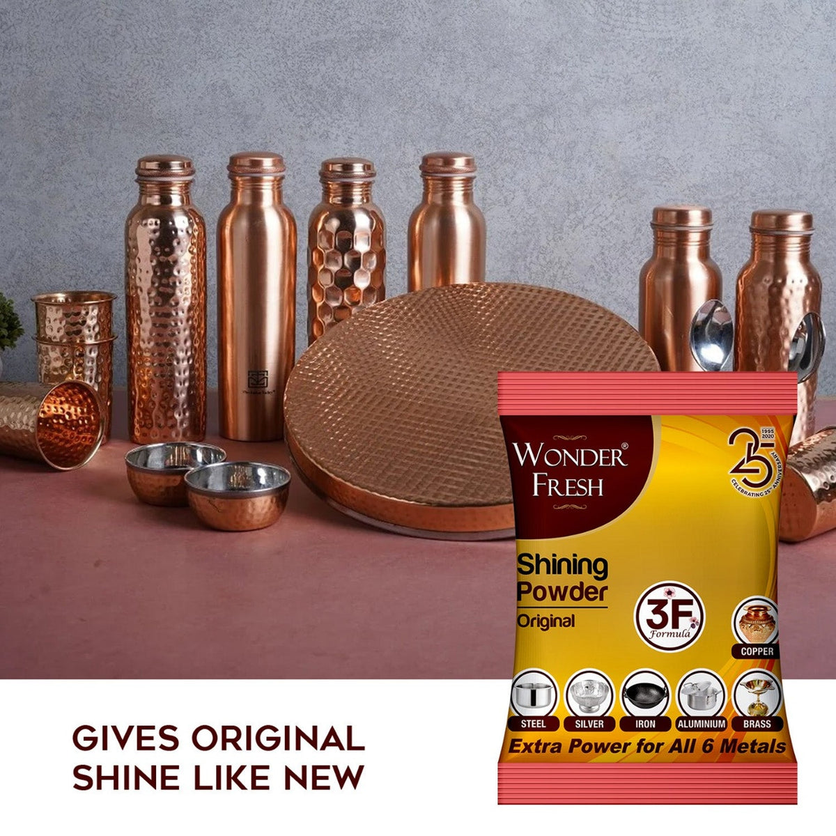 Shining Powder Cleans And Polishes Copper Brass Silver Aluminum Iron And Steel Removes Tarnish And Oxidation (200 Gm) HP DD