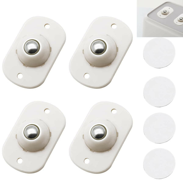 4Pcs Self-Adhesive Mini Swivel Caster Wheels 360° Rotating Universal Wheels for Storage Boxes, Drawers & Furniture Easy Stick-On Rollers for Smooth Movement