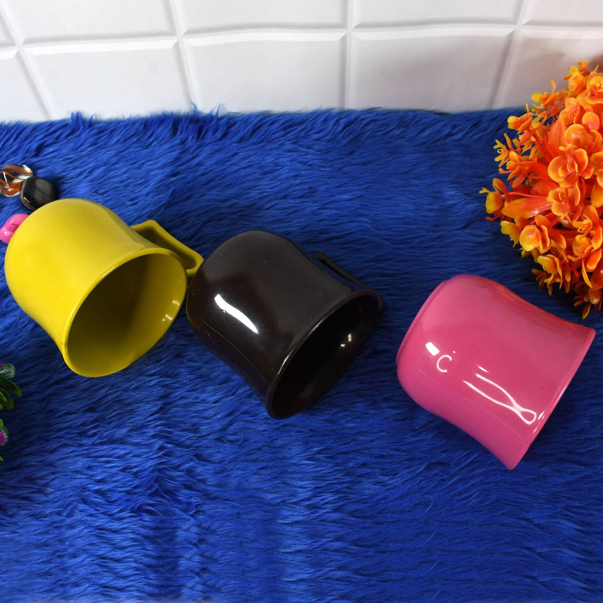 Premium Plastic Coffee Tea Cups Mug With Handle (1 Pc With Color Box Mix Color) HP DD