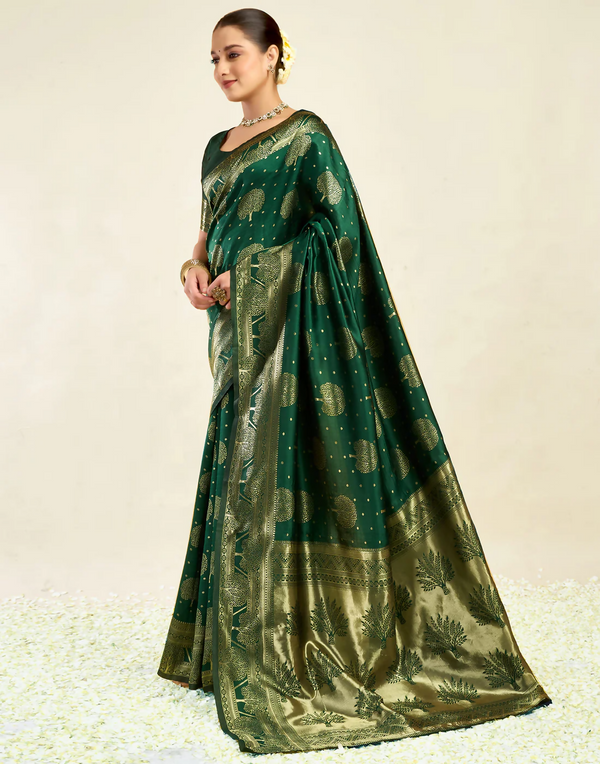 AXONIT Wedding & Festive Jacquard Saree with Heavy Zari Weaving