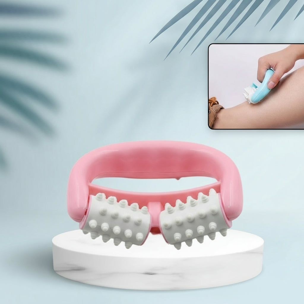 Manual Round Handle Plastic 2 Rollers Massage Roller Cellulite Roller For Legs Arms Back Muscle Pain Relief And Muscle Relaxation HP DD