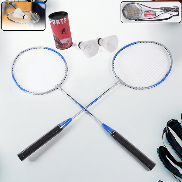 Premium Badminton Set with 2 Lightweight Metal Rackets, 3 Nylon Shuttlecocks & Carry Case (1 Set )