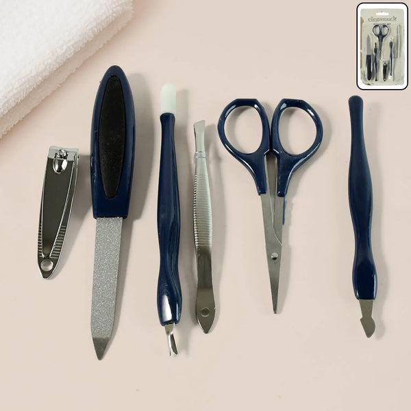 6 in1 Manicure & Pedicure Grooming Kit – Professional Nail Care Set with Clipper, Scissors, File & Cuticle Tools for Clean, Precise At-Home Nail Maintenance HP DD