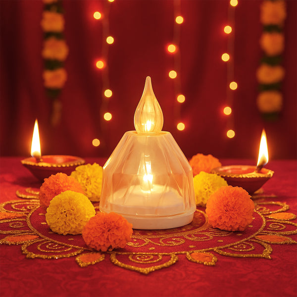 Led Flameless Decorative Diyas - (8 Pc)