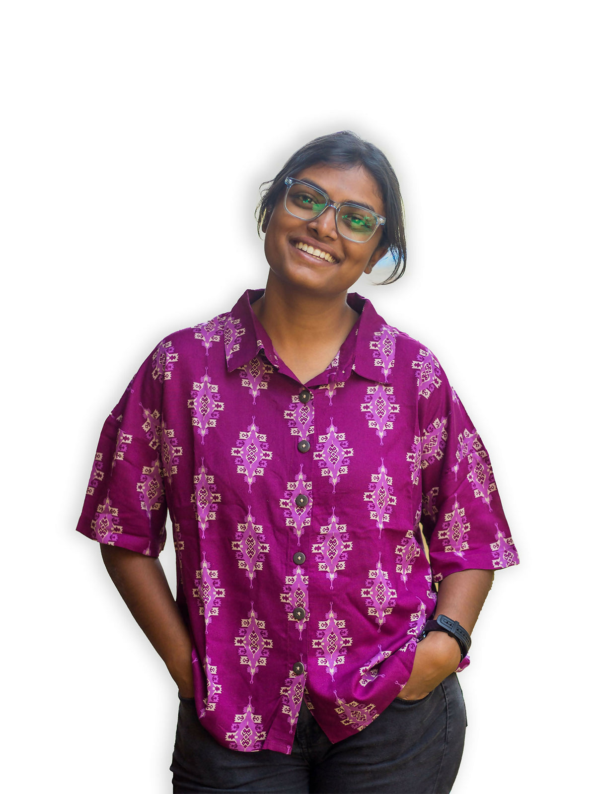 Women Printed Casual Oversized Shirt
