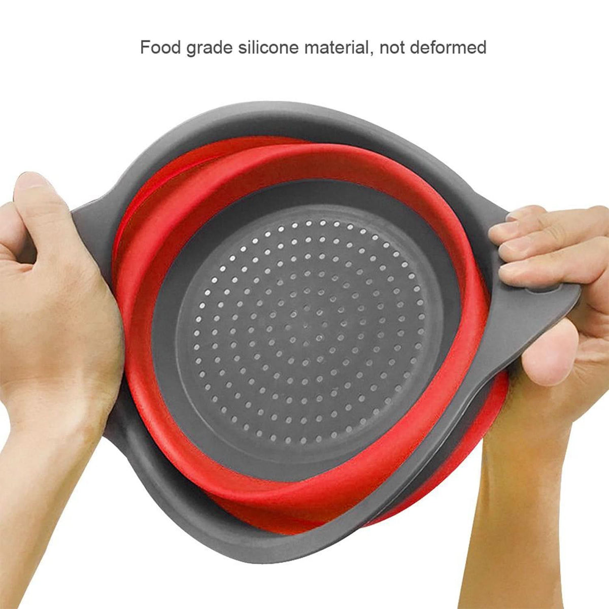 Round Silicone Strainer – Flexible, Heat-Resistant Kitchen Colander for Draining & Rinsing HP DD