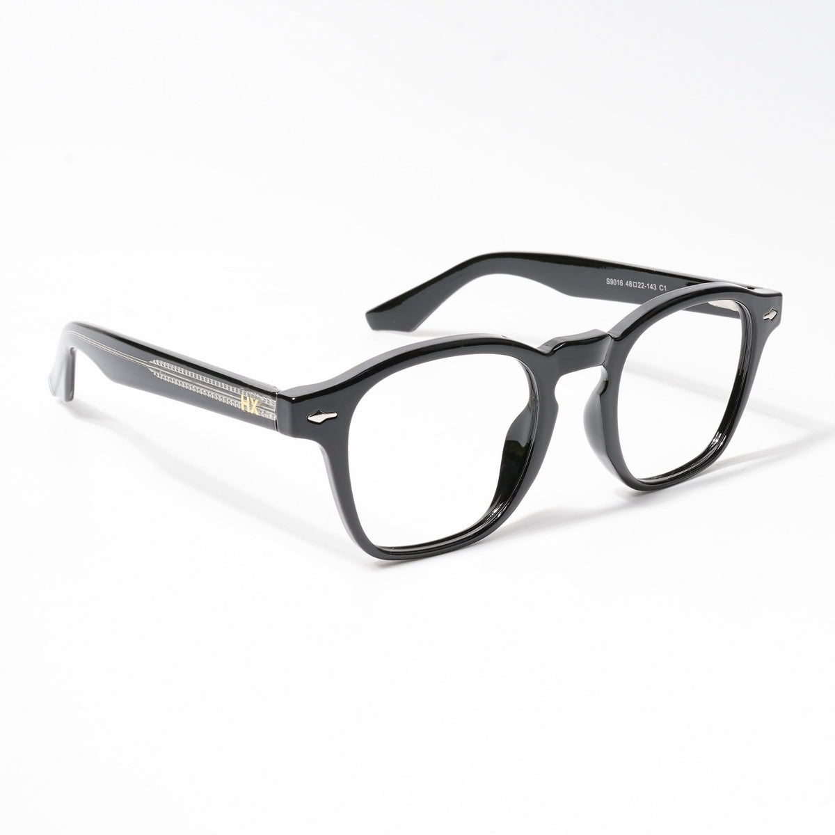 Hexxa Shine Black Square Eyeglasses for Men and Women - view 3