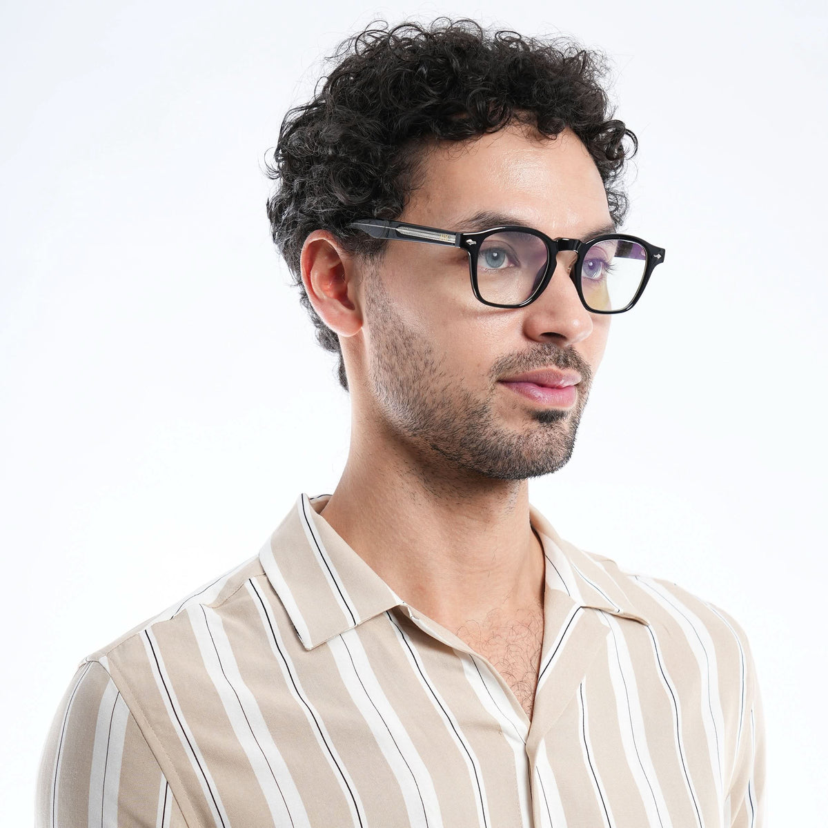 Hexxa Shine Black Square Eyeglasses for Men and Women - view 1