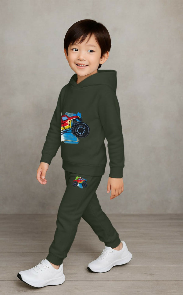 Kids Mahandi 4 viller Print Hoodie & Jogger Set Luck Fashion