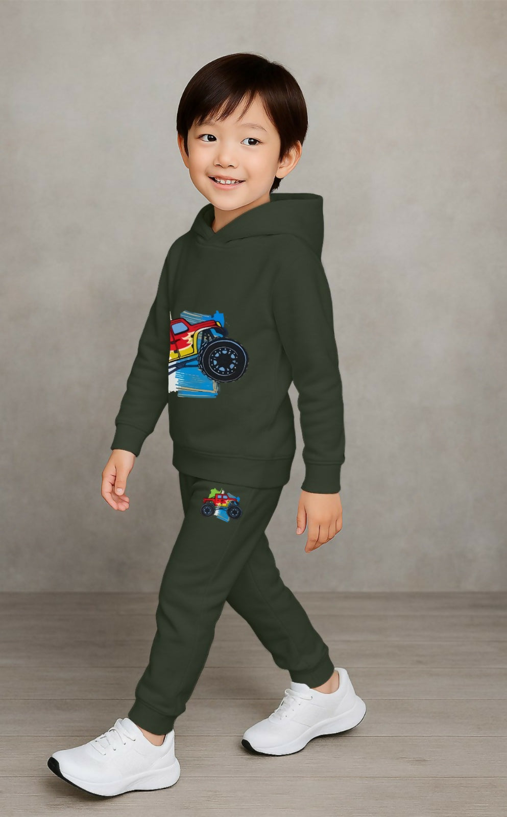 Kids Mahandi 4 viller Print Hoodie & Jogger Set Luck Fashion