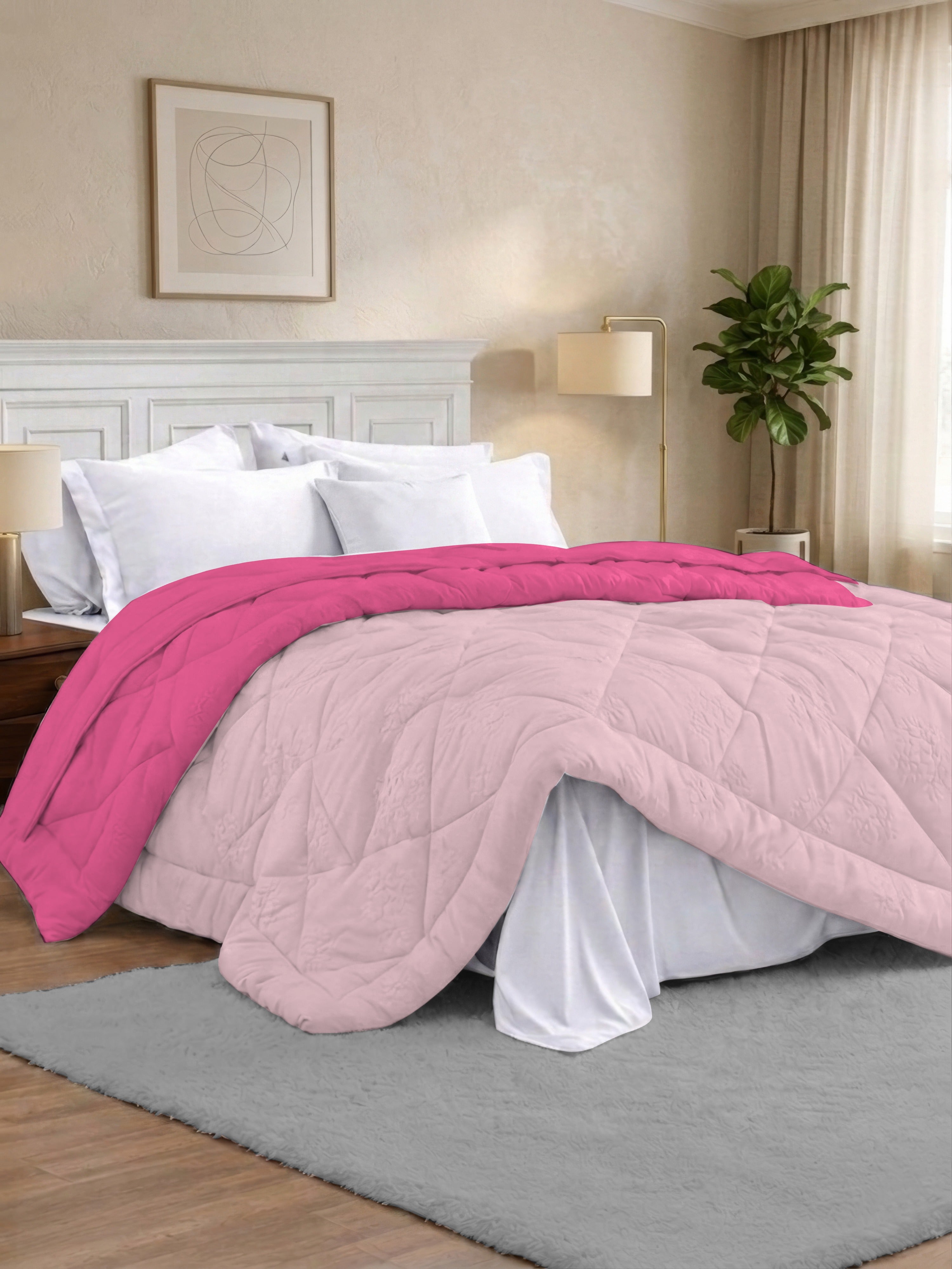 Quirky Home Nest Collection 220 GSM Double Bed Solid Reversible Comforter