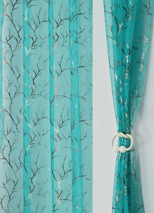 Shree Decor Sheer Transparent Net Curtain – Design 5 (900 Series) | 5FT | Lightweight Decorative for Door, Window & Pooja Room
