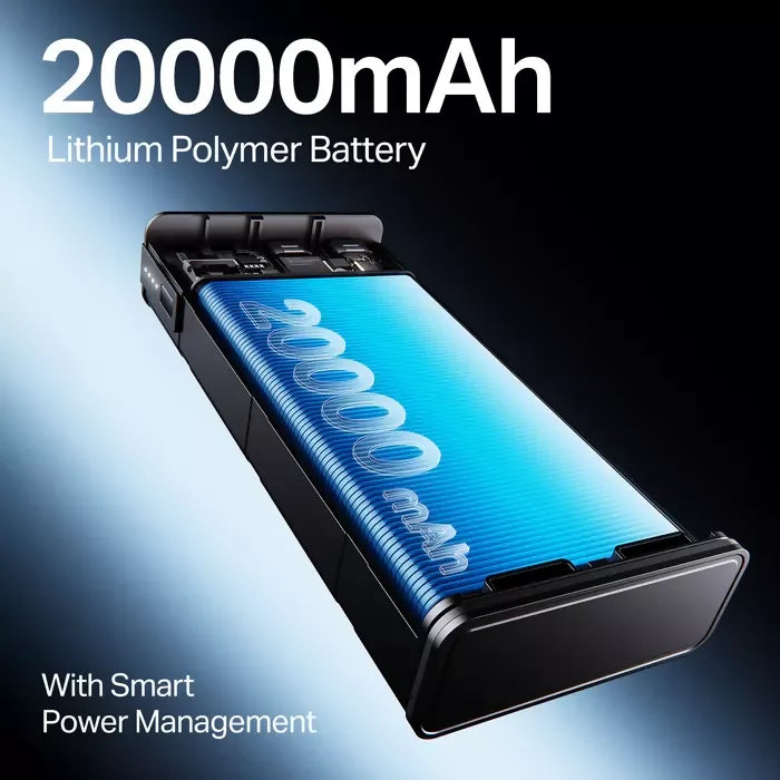 boAt Energyshroom PB400 Powerbank with 20000mAh battery capacity with Smart IC protection(Carbon Black) hp excluisve