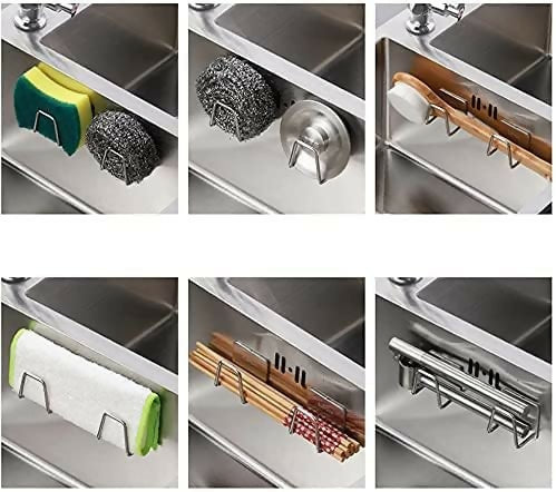 Sink Sponge Holder – Kitchen Sink Organizer Rack with Drain Tray (pack of 2)