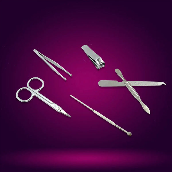 Nail Scissors Professional Nail Clippers Kit Manicure Set 6 Pieces Top Grade Stainless Steel Grooming Kit For Travel Or Home Manicure Set (6 Pc Set) HP DD