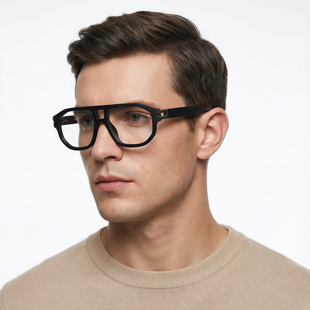 Shadow Matte Black Wayfarer Eyeglasses for Men and Women - view 1