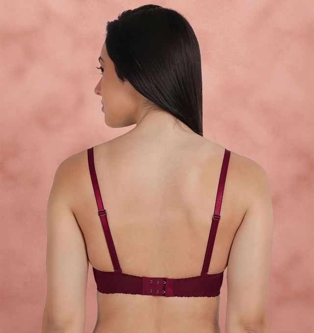 Susie 3/4th Coverage Persian Red Fully Lace Cup Adjustable Detachable Padded Wired Bra