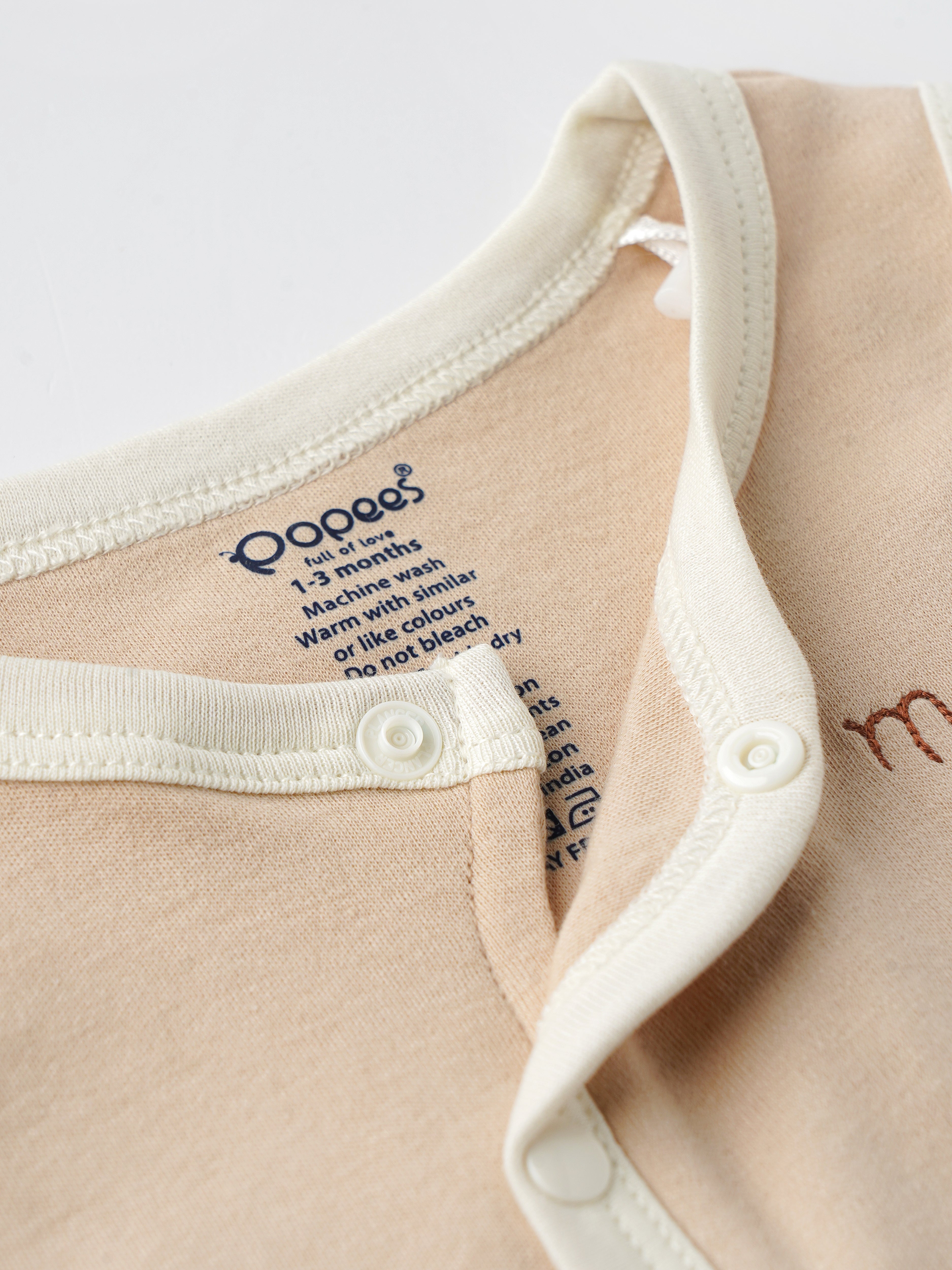 Popees Front Button Jhabla (0–3 Months) Skin-Friendly & Stylish Wear for Newborns - Image 3