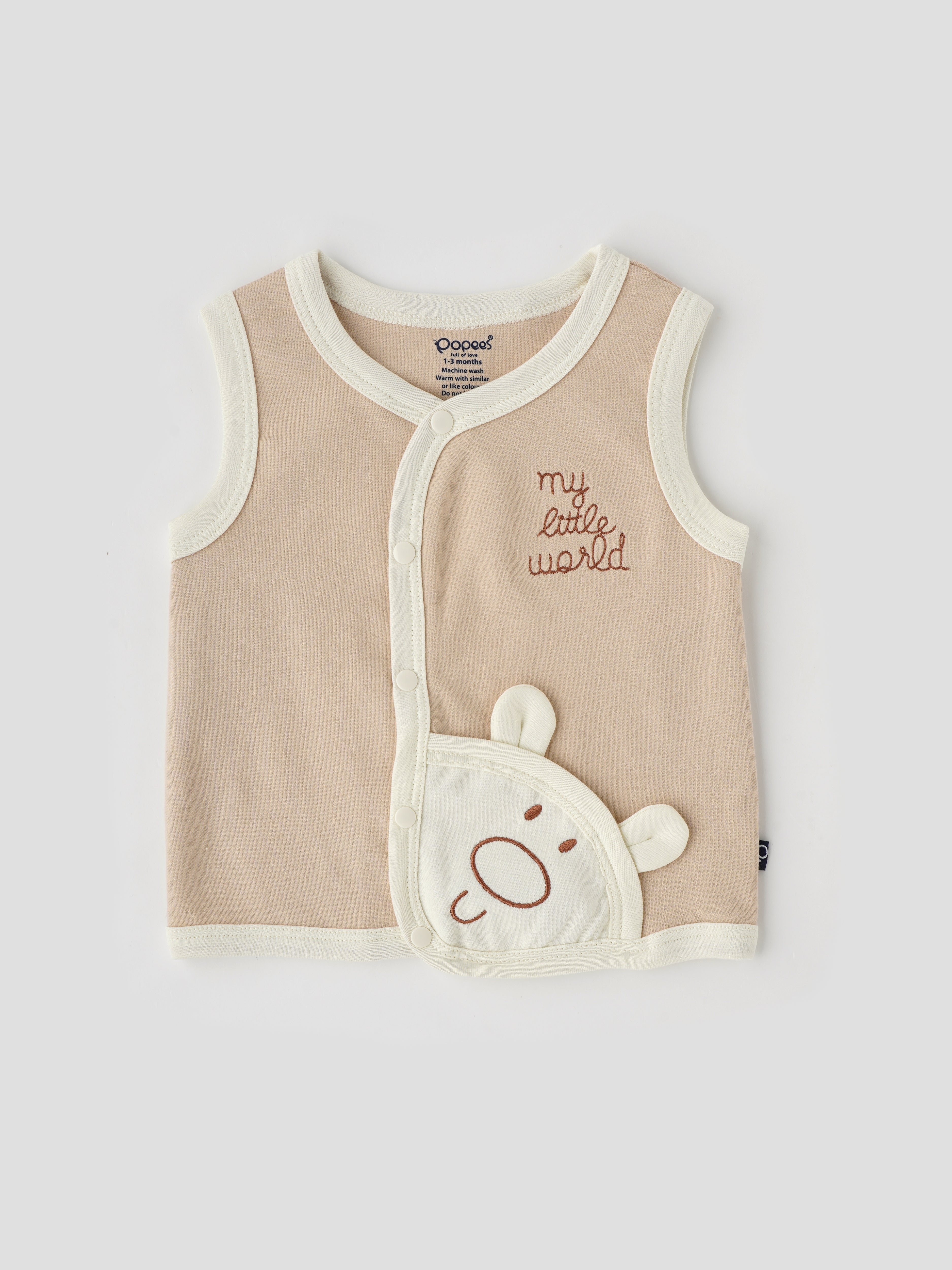 Popees Front Button Jhabla (0–3 Months) Skin-Friendly & Stylish Wear for Newborns - Image 1