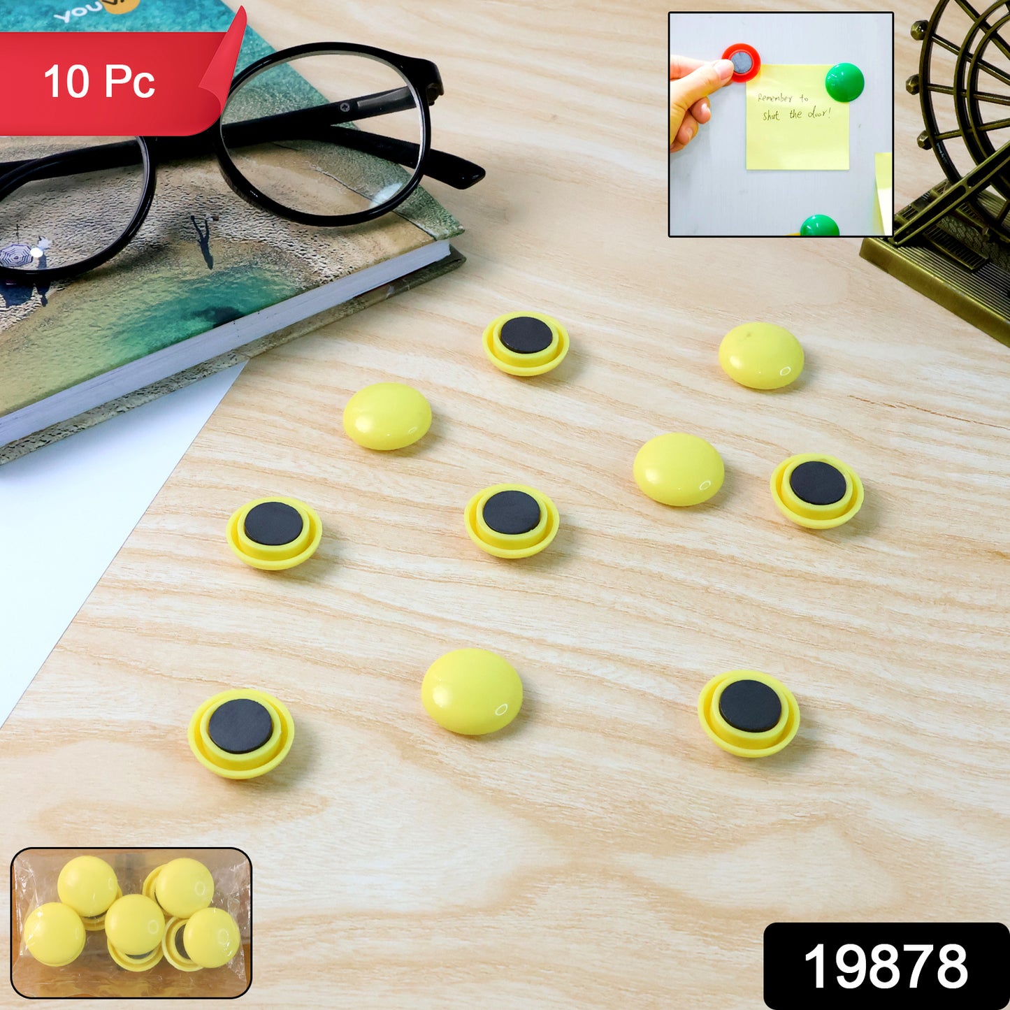 Strong Round Fridge Whiteboard Magnet - (10 Pc Set)