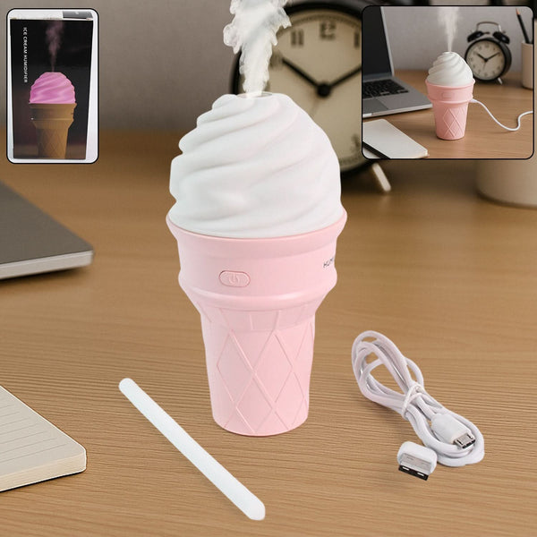 Ice Cream Cone Shape Air Freshener Humidifier (1pc Pink)