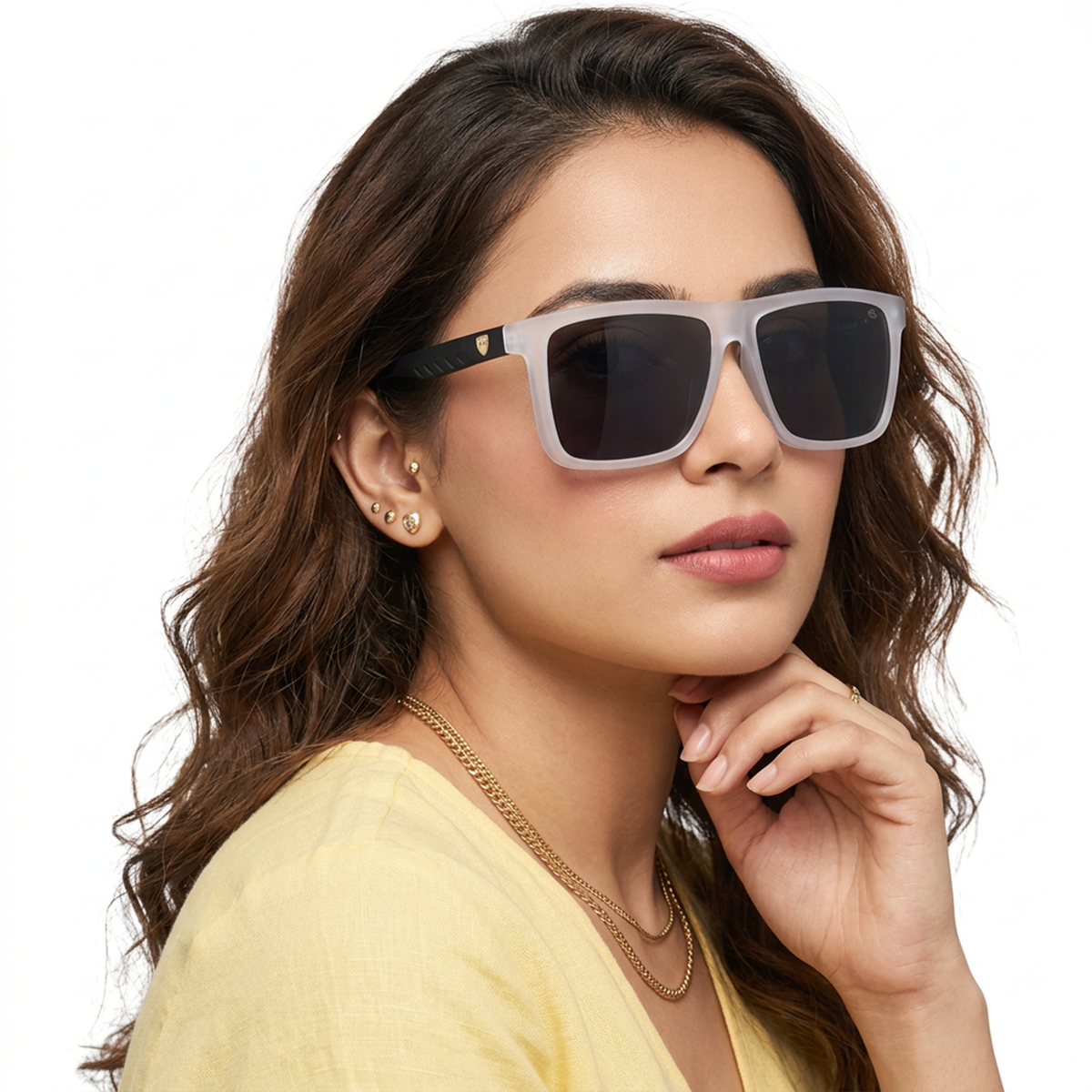 Eyejack Grey Wayfarer Sunglasses for Men and Women - Style 1070 - worn by a male model (image 3)