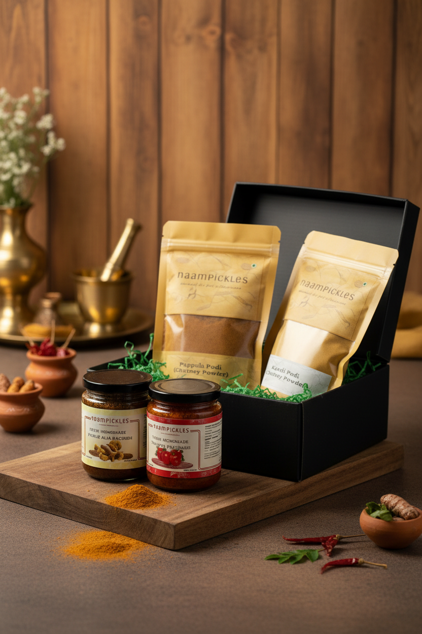 Andhra Homemade Combo – Allam Pachidi, Tamata Pachidi, Kandi Podi & Pappula Podi, Traditional Authentic Taste JPS PRODUCTS (ACHSA)