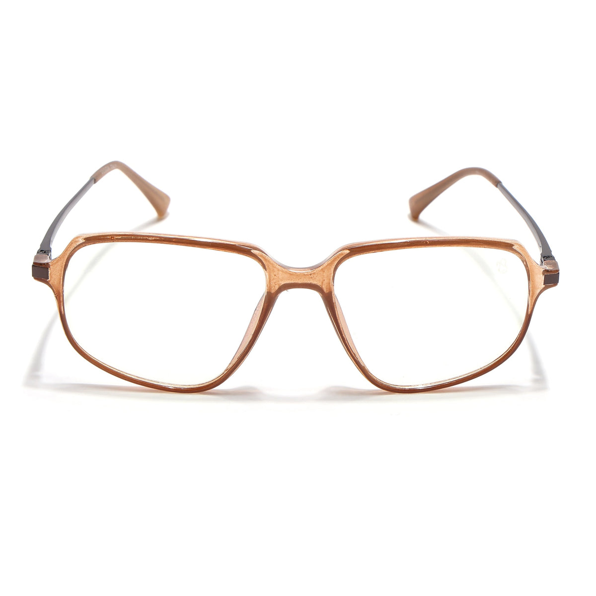 Eyejack Domino Shine Brown Square Eyeglasses for Men and Women - Style 1667 - view 2
