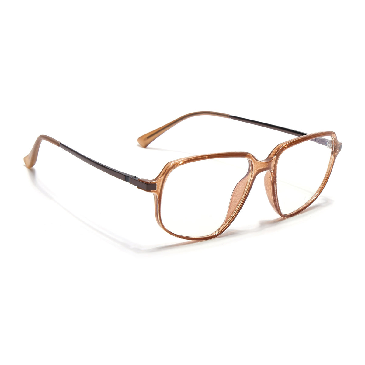 Eyejack Domino Shine Brown Square Eyeglasses for Men and Women - Style 1667 - view 1