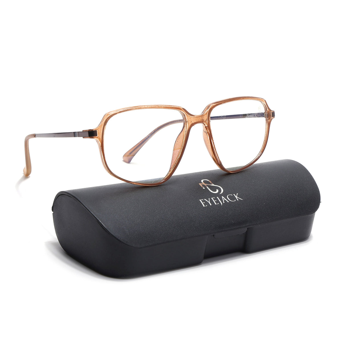 Eyejack Domino Shine Brown Square Eyeglasses for Men and Women - Style 1667 - view 6