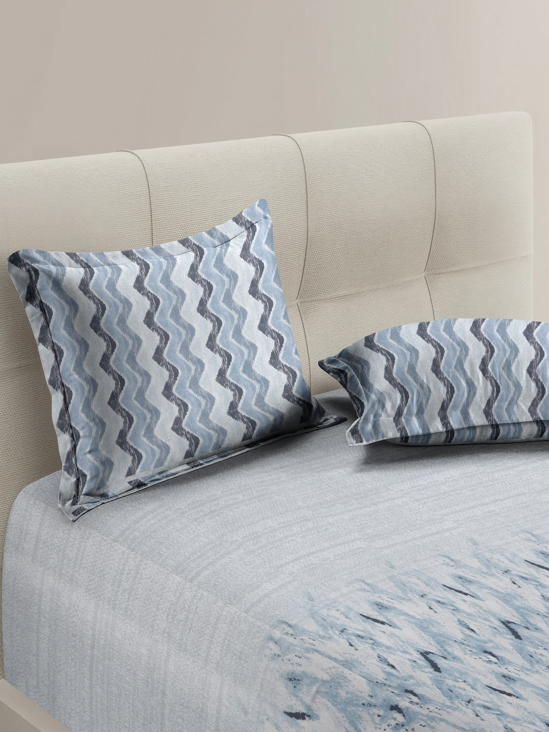 Vera 100% Pure Cotton Satin King Bedsheet With 2 Contrast Pillow Covers