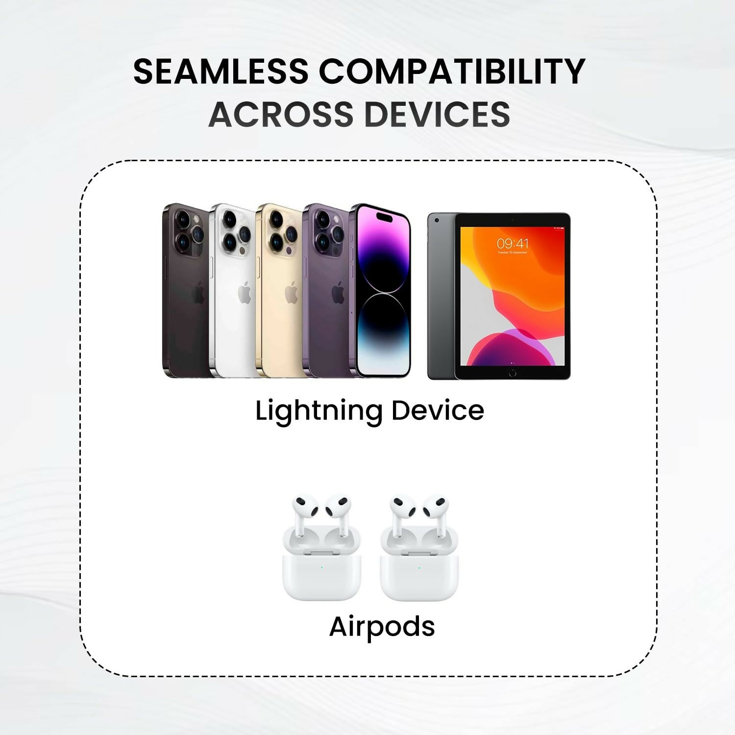Portronics Konnect X Type-C to 8-Pin 27W Fast Charging Cable | 1M Premium TPE Cable for Lightning Devices | White