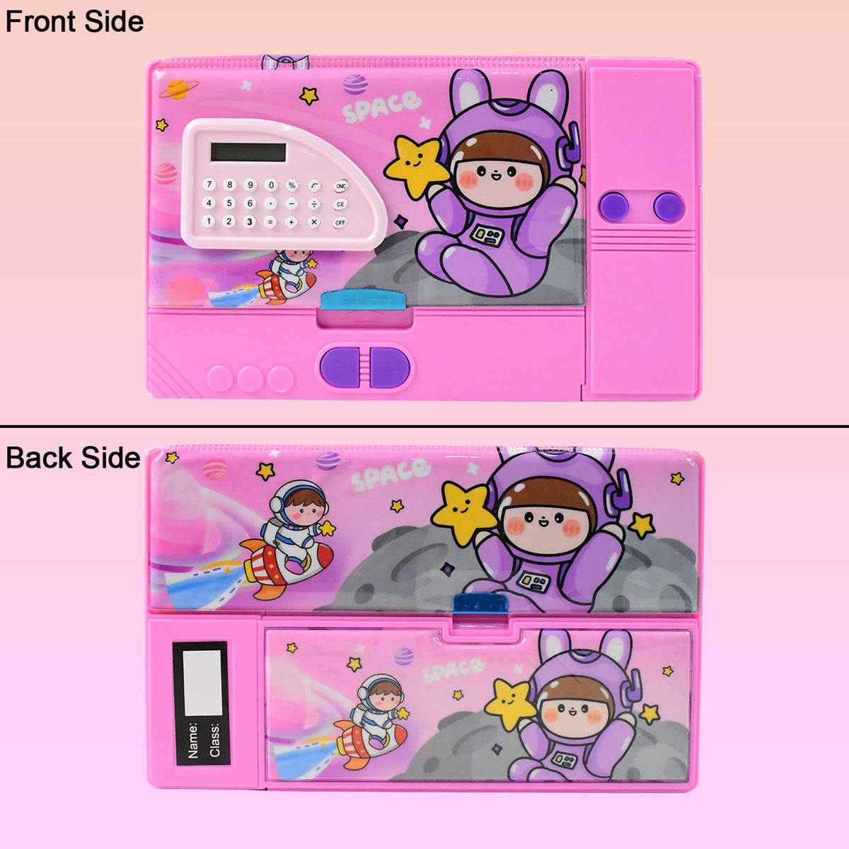 Multi-functional Space Theme Pencil Box With Built-in Calculator (1 Pc) HP DD