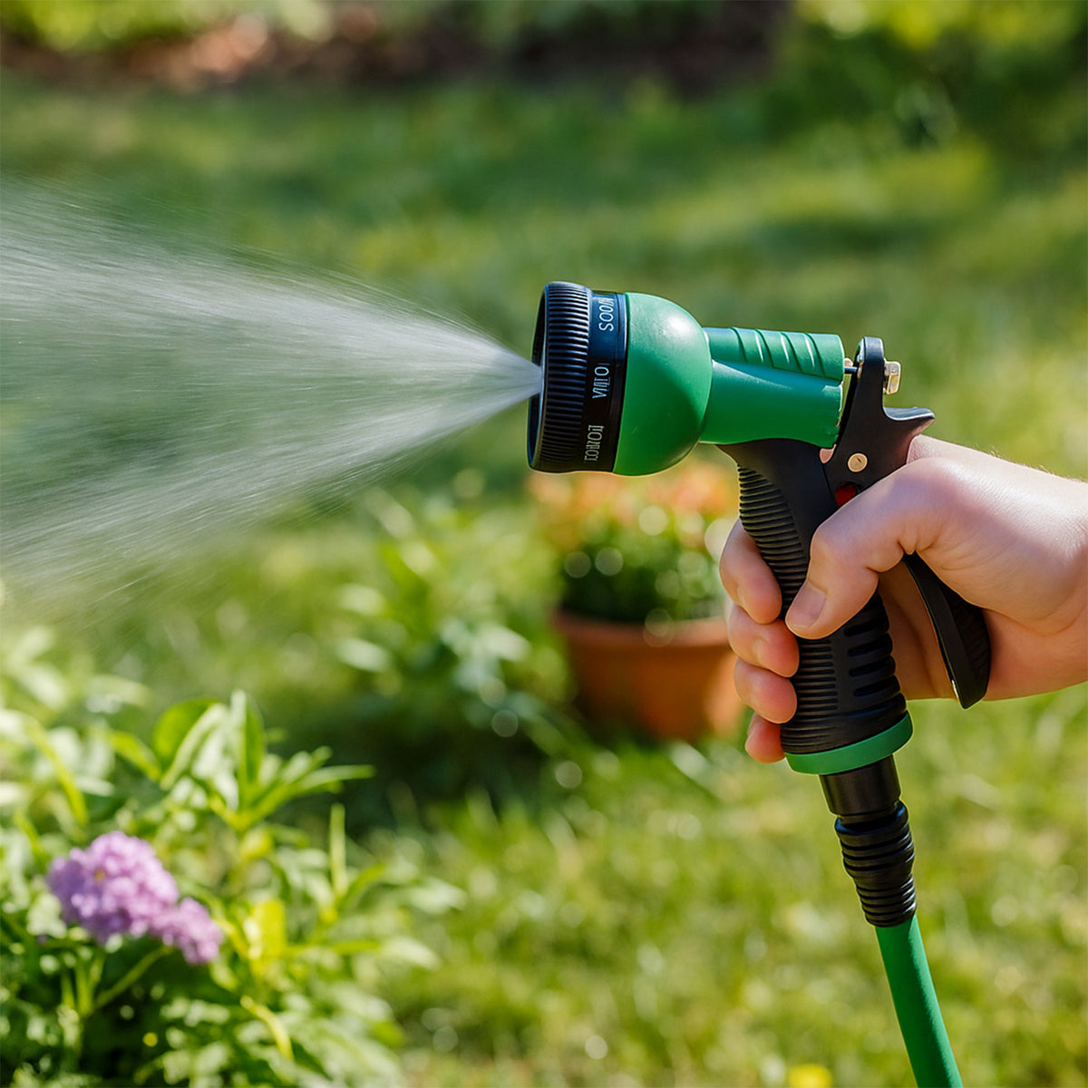 Multi-pattern Garden Hose Spray Nozzle with Trigger Control – Heavy-Duty Watering Gun for Plants(1 Pc)